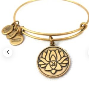 Alex and Ani Lotus Peace Charm Bangle Bracelet, Gold